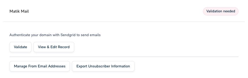 Matik Mail settings interface